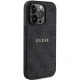 Guess 4G Collection Leather Metal Logo MagSafe dėklas iPhone 14 Pro Max, juodas