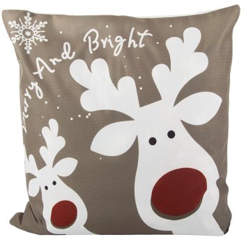 Christmas Reindeer Pillow Cover 45x45 cm Rudolph Design