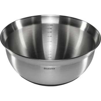 Brabantia nerūdijančiojo plieno maišymo dubuo su matavimo skale, 3 l, matinis sidabrinis / juodas