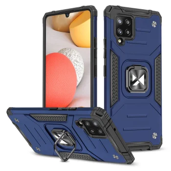 Wozinsky Ring Armor dėklas telefonui Samsung Galaxy A42 5G su žiedu ir stovu, mėlynas
