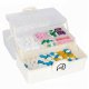 Large XL Medicine Organizer Box with 3 Tiers, 29x19x15.5 cm, White/Translucent