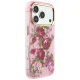 Guess IML Glitter Blossom Roses dėklas iPhone 17 Pro / 18 Pro, rausvas