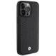 BMW Leather Diamond Pattern dėklas iPhone 15 Pro Max, juodas