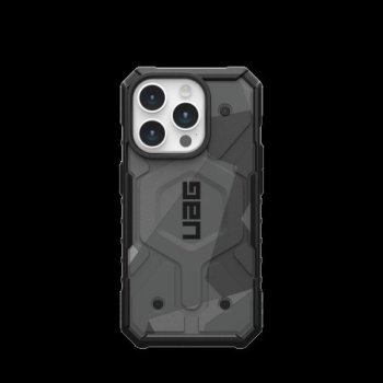 UAG Pathfinder dėklas iPhone 15 Pro telefonui, pilkas kamufliažinis
