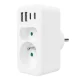 Rozetės šakotuvas Maclean MCE249 F/W, 2 lizdai, 2x USB-A, 2x USB-C PD 20W, baltas
