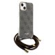 Guess iPhone 15 / 14 / 13 Case Crossbody Cord 4G Print, Brown