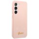 Guess Samsung Galaxy S23+ dėklas Silicone Script Metal Logo, rožinis