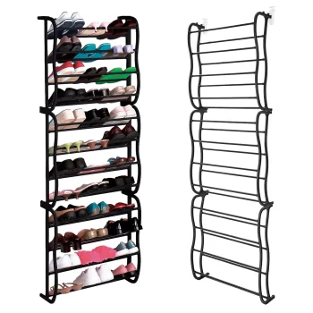 Modernhome PJJWMSR003 BLACK ant durų kabinamas batų organizatorius, juodas