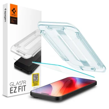 Spigen Glas.TR EZ Fit apsauginis stiklas, skirtas Apple iPhone 15 6.1", skaidrus