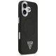 Guess dėklas iPhone 17 telefonui PU Leather Triangle Logo MagSafe, juodas