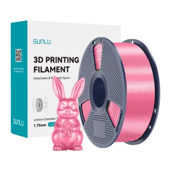 Sunlu PLA+ Silk 3D spausdinimo plastikas, rožinis