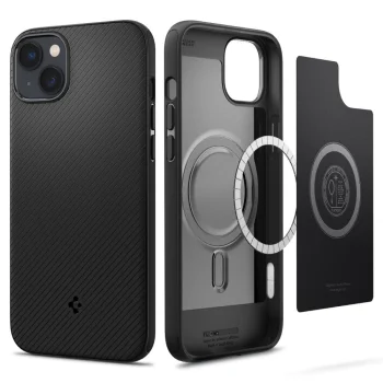 Spigen Mag Armor dėklas iPhone 14 Plus telefonui, matinė juoda