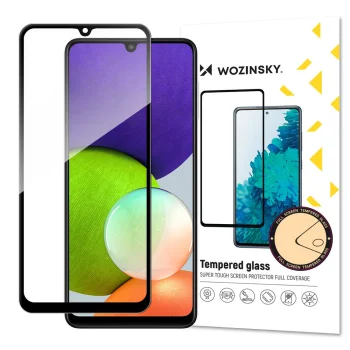 Wozinsky Full Glue grūdintas apsauginis stiklas Samsung Galaxy A22 4G, juodas
