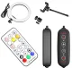 LED RGB žiedinė lempa 30cm su 210cm stovu, juoda