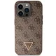 Guess dėklas iPhone 15 Pro telefonui Crossbody 4G Metal Logo, rudas