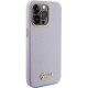 Guess Glitter Glossy Script dėklas iPhone 15 Pro telefonui, violetinis