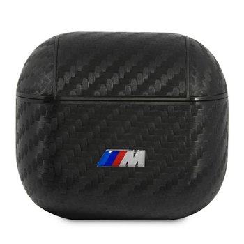 BMW PU Carbon M Collection dėklas AirPods 3 ausinėms, juodas