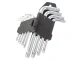 Šešiakampių ir Torx raktų rinkinys 1,5–10 mm, 9 dalys, sidabrinis