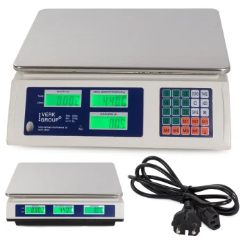 Electronic Retail Scale with Price Calculation, 40kg, White