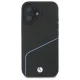 BMW dėklas „iPhone 16“ telefonui „Sign Leather Textured And Line MagSafe“, juodas