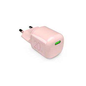 Puro 20W GaN USB-C sieninis įkroviklis - rožinis