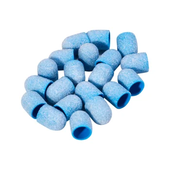 Exo Abrasive Pedicure Caps, 10mm, 80 Grit, 20 Pcs, Blue