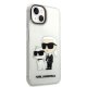 Karl Lagerfeld Glitter Karl&Choupette dėklas iPhone 14 / 15 Plus, skaidrus