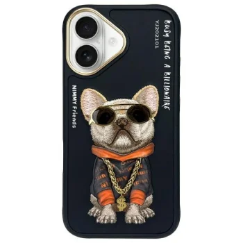 Nimmy Glasses Cool Dog dėklas iPhone 16 6.1", Juodas