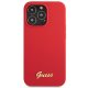 Guess iPhone 13 Pro Max dėklas Silicone Vintage Gold Logo, raudonas