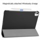 Apple iPad Pro 11 (2024) (A2837 A2925) PU odos trijų dalių dėklas, juodas
