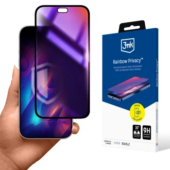 Apsauginis stiklas 3mk Rainbow Privacy, skirtas iPhone 18 Pro Max, 9H