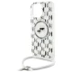 Karl Lagerfeld dėklas iPhone 16 Pro Max telefonui IML Crossbody, skaidrus