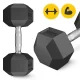 4Fizjo HEX Steel Dumbbell, 12.5 kg, Black