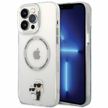 Karl Lagerfeld iPhone 13 Pro Max dėklas Iconic Karl & Choupette MagSafe, skaidrus