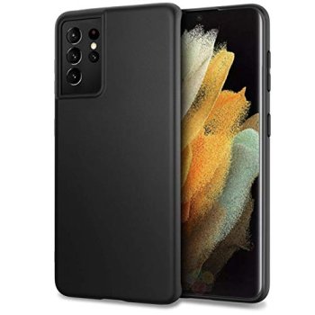 Samsung Galaxy S21 Ultra (SM-G998B) Matt Silicone Color Case Cover, Black