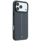 Dėklas Mercedes Leather Semi Wrap Iconic Line MagSafe skirtas iPhone 18 Pro Max / 17 Pro Max, tamsiai pilkas