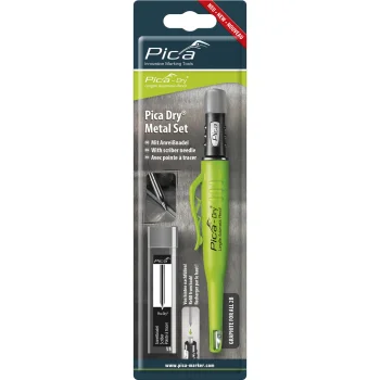Statybinis žymeklis Pica Dry Metal-Set 30800 su karbido adata, žalias / juodas