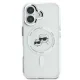 Karl Lagerfeld IML Metal Karl&Choupette Head MagSafe dėklas iPhone 16, baltas