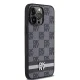 DKNY Leather Checkered Mono Pattern dėklas iPhone 14 Pro Max telefonui, juodas