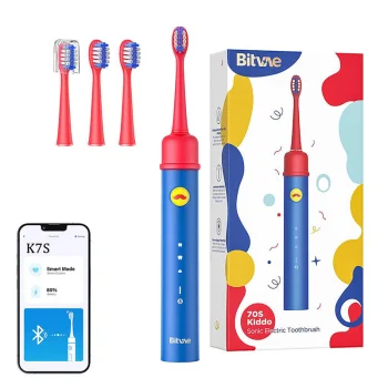 Bitvae K7S Kids Sonic Toothbrush with App and Replacement Heads, Blue