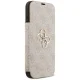 Guess Book 4G Metal Logo atverčiamasis dėklas iPhone 17 Pro Max, rožinis