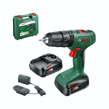 Akumuliatorinis smūginis gręžtuvas-suktuvas Bosch EasyImpact 18V-40 su 2x 2,0 Ah akumuliatoriais ir lagaminu