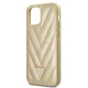 Guess iPhone 12 mini dėklas V-Quilted, auksinis