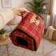 Foldable Pet House and Bed for Dogs and Cats, Red, L