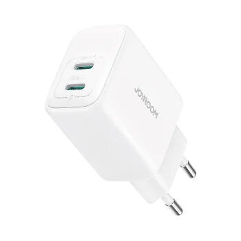 Joyroom JR-TCF12 dvigubas USB-C įkroviklis 20W PD / QC 3.0, baltas