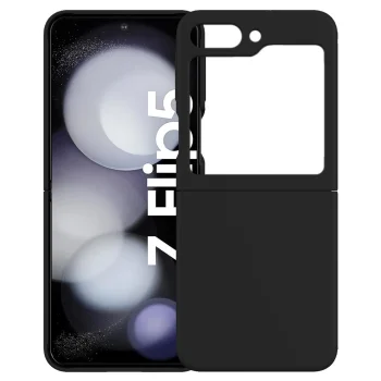 KALEBOL skysto silikono ir PC dėklas Samsung Galaxy Z Flip 5, juodas