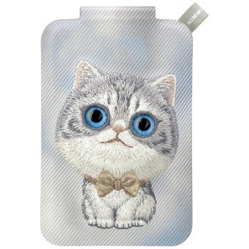 Nimmy New Big-Eye Cute Pets 2.0 Cat magnetinis dėklas-piniginė ir stovas, pilkas
