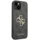 Guess 4G Metal Logo dėklas, skirtas Apple iPhone 15, pilkas