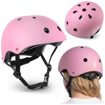 Sportinis apsauginis šalmas Soke S K1 (50-54 cm), matinis rožinis