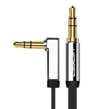 Ugreen plokščias AUX garso laidas 3.5mm mini jack, 1m, sidabrinis
